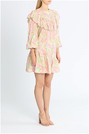 Alemais Marta Mini Ruffle Dress Pink No Belt