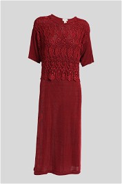 Big Advantage Guipure Maroon Lace Evening Dress 