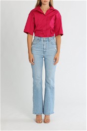 Bondi Born Havana Organic Cotton Short Sleeve Shirt Magenta