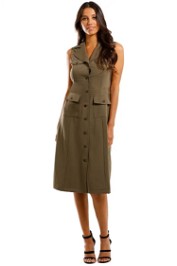 Calvin Klein Sleeveless Button Front Dress