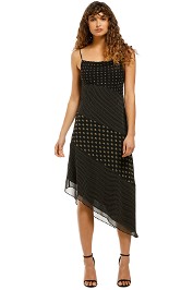 CMEO-Collective-Palatial-Midi-Dress-Black-Spliced-Paisley-Front