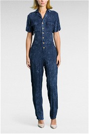 Daisy Says Short Sleeved Jett Jumpsuit Button Closure