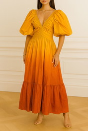 Dress Hire birthday party Rooh Collective Birthday Gown - Orange Ombre Maxi