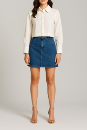 Dress hire brunch CUE Cropped Shirt in Light Yellow