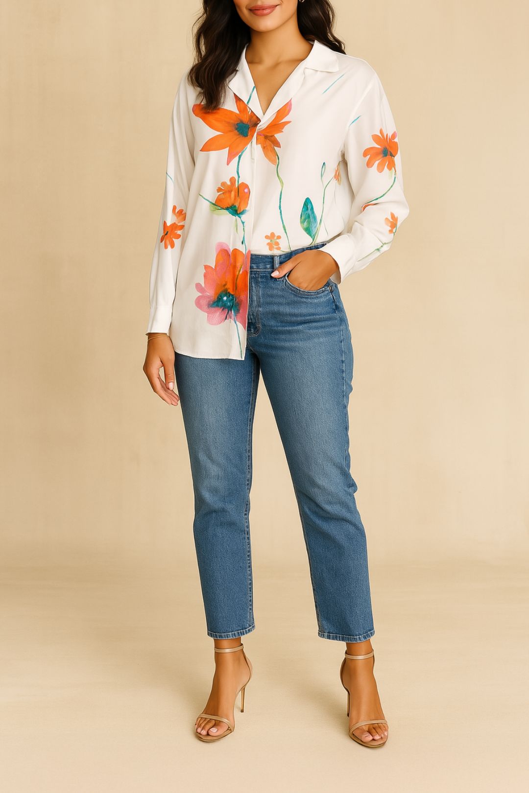 Dress hire brunch Venroy	Silk Linen Relaxed Double Breasted Shirt White