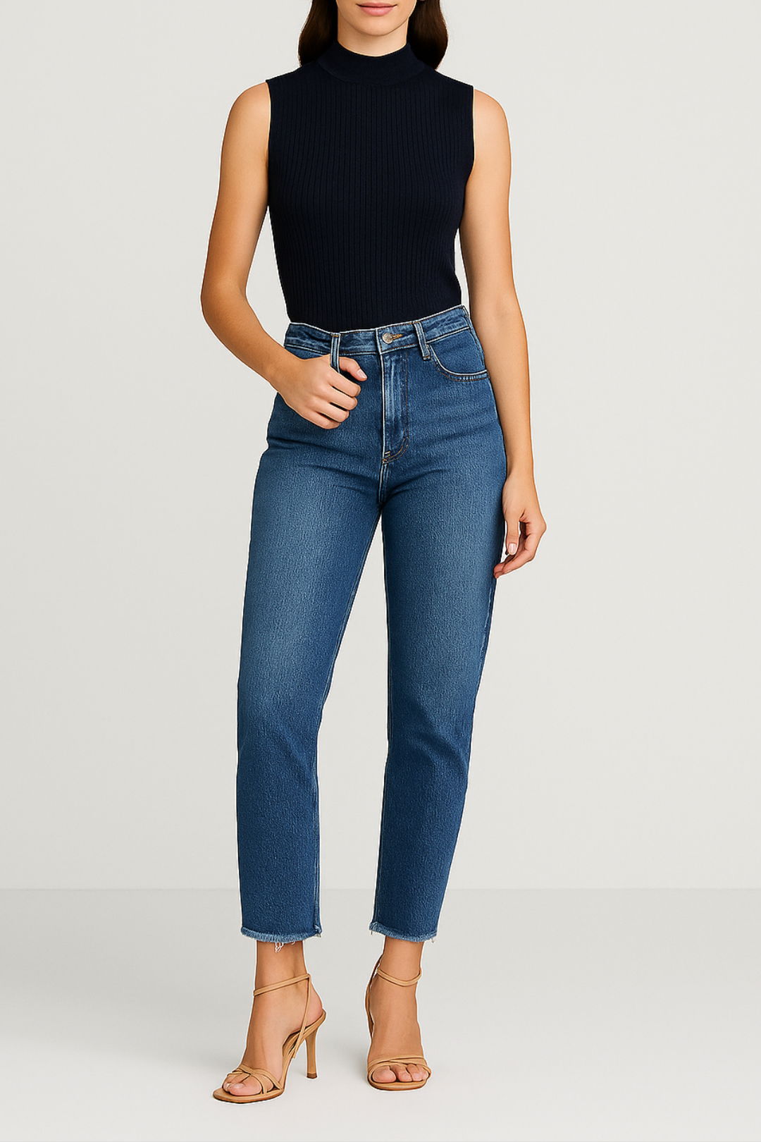 Dress Hire brunch Veronika Maine  Wavy Rib Knit Tank in Ink