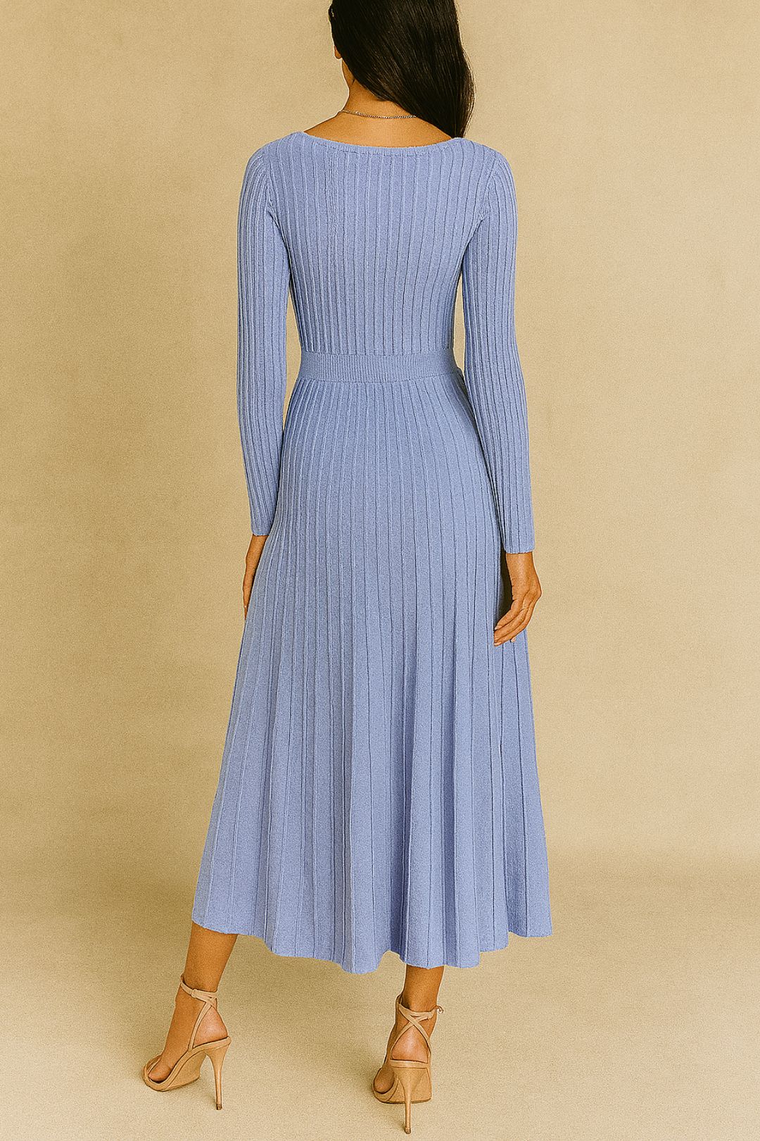 Dress Hire Date night Atmos & Here Gaelle Long Sleeve Knit Midi Dress