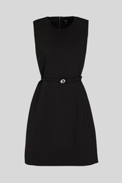 dress hire theory date night Belted Crepe Mini Dress