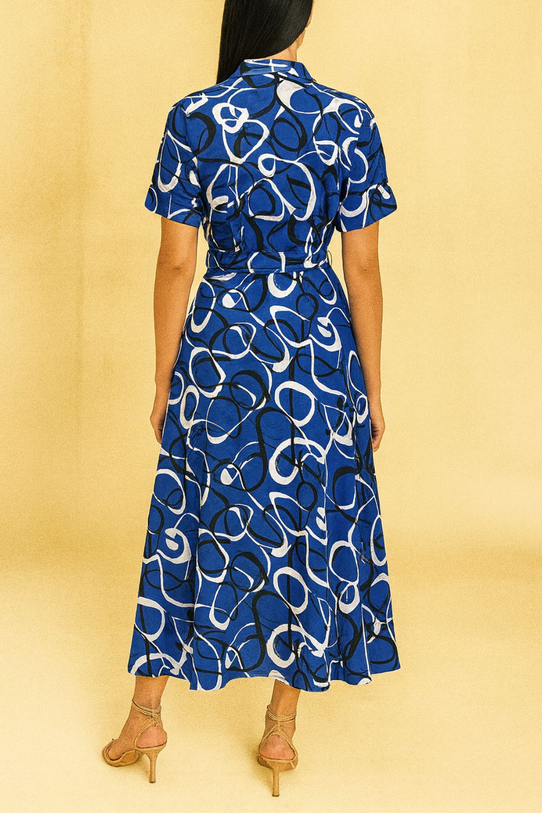 Dress Hire daytime event david lawrence Printed Shirt Dress Blue