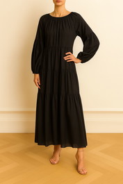 Dress Hire Evening Event Matteau Voluminous Tiered Dress - Black