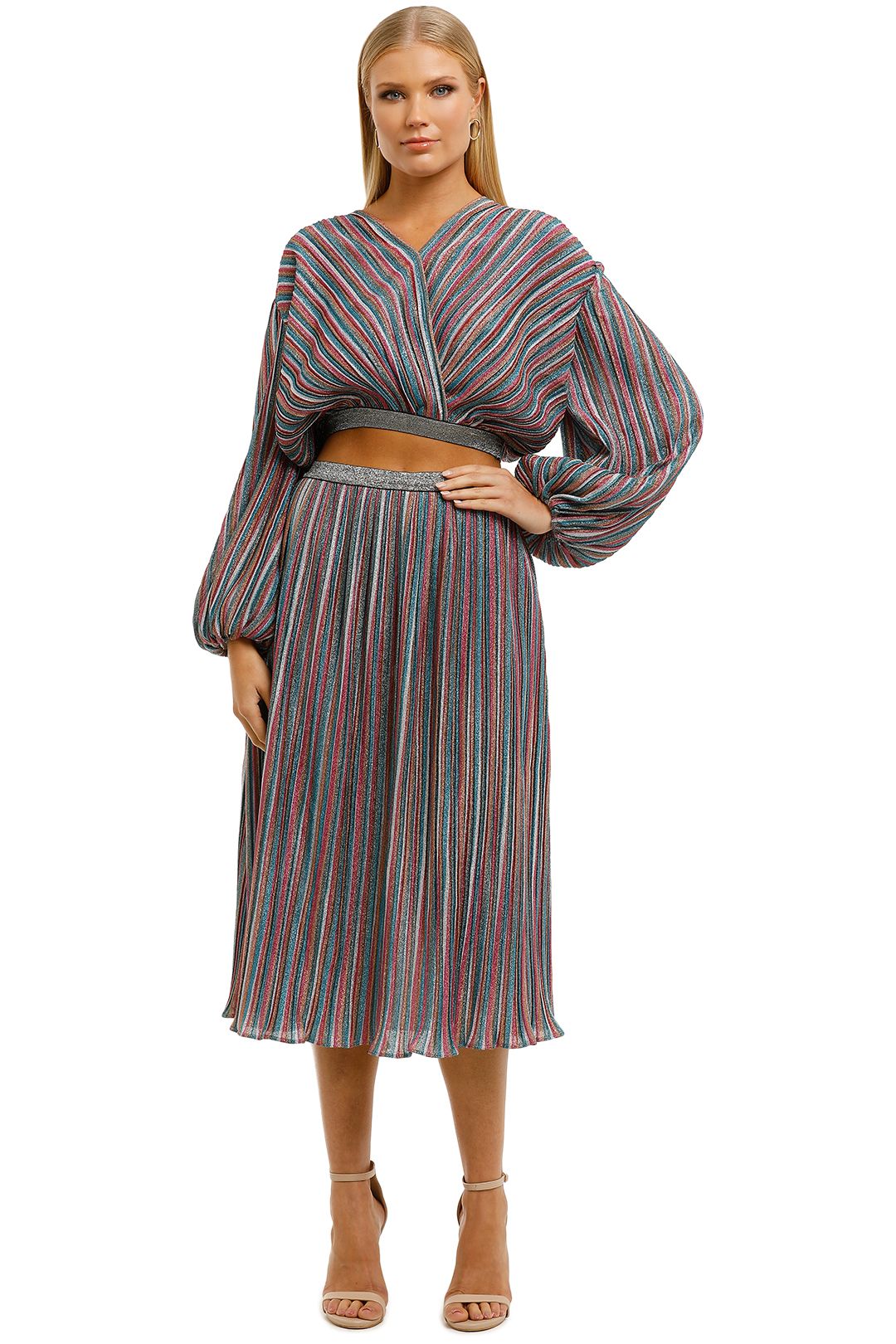 Elliatt - Fleur Top And Skirt Set - Multi Stripe