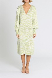 Ganni Margarita Midi Dress Green