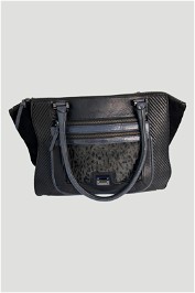 Mimco Black Leather Bowler Style Bag