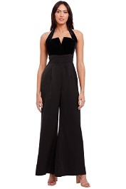 Jill Jill Stuart Black Velvet Jumpsuit