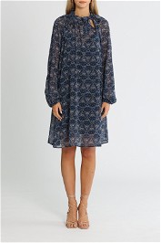 Kate Sylvester Paisley Smock Dress Blue