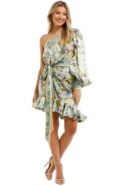 Leo and Lin Verde Silk Knotted Mini Dress Print