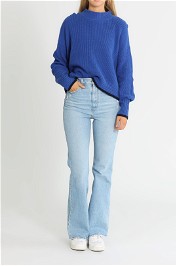 LMND Tipped Maya Sweater Colbalt