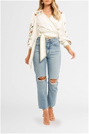 Ministry of Style Gardenia Wrap Top Ivory