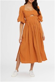 Mon Renn Luelle Midi Dress Caramel