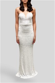 Nookie Sweetheart Sequin White Gown
