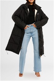 PE Nation Infilled Longline Puffer Jacket high neck