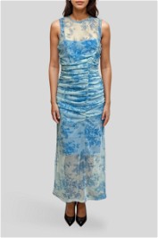 Dress Hire Cocktail Cue	Floral Sheer Ruched Panel Dress