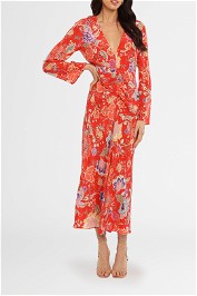 Rixo London Mel Maxi Dress Red