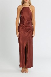 Shona Joy Thalia Bias Midi Dress Sangria