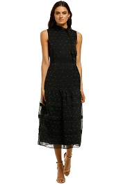 Stevie-May-Blackbird-Midi-Dress-Black-Flocking-Front-No-Belt