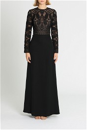 Tadashi Shoji Benes Long Sleeve Gown Black