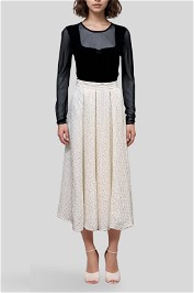 Veronika Maine	Long Textured Skirt