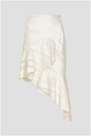 Rodeo Show Diagonal Hem Skirt in White